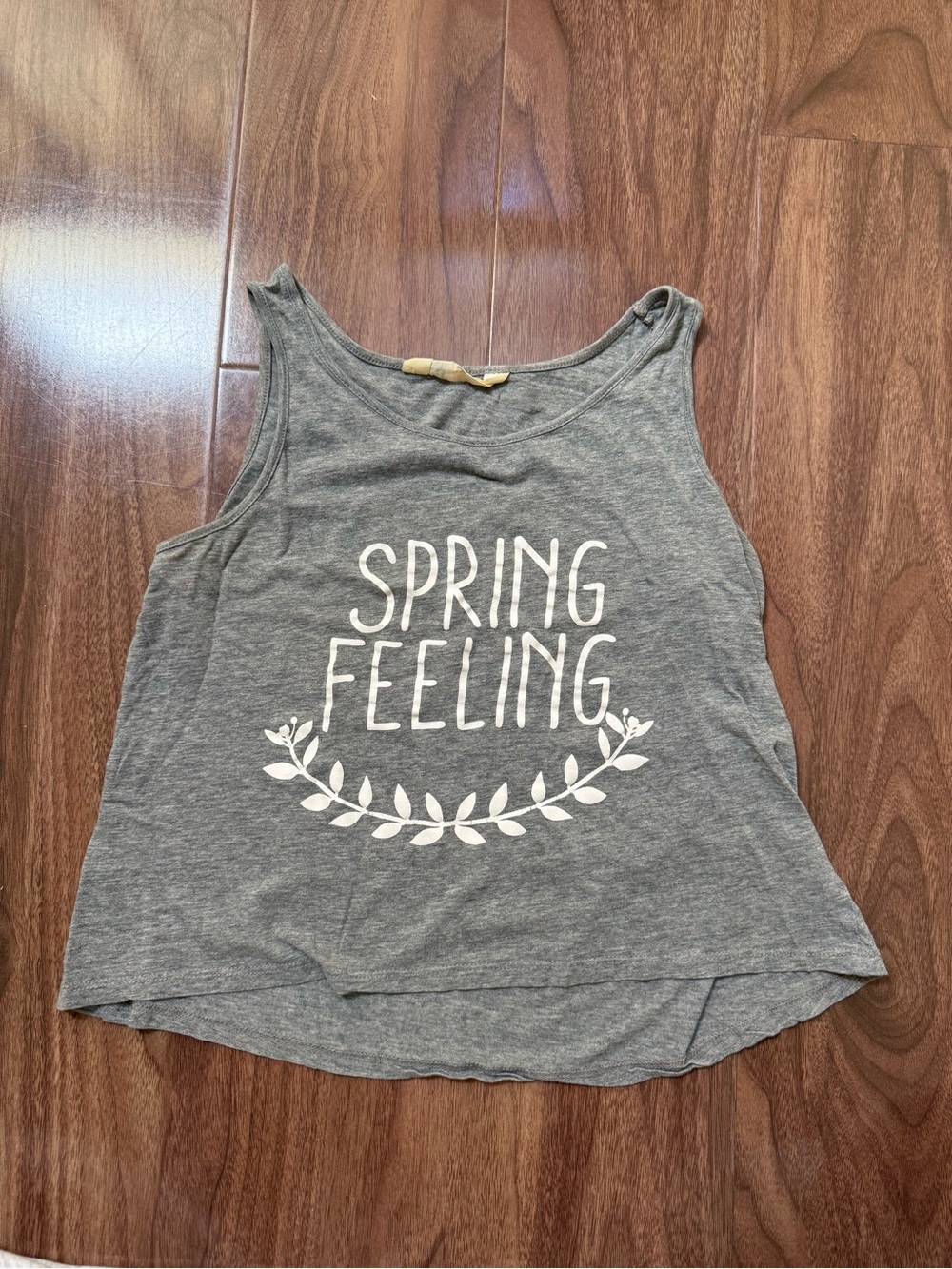 H&M Gray Graphic 'Spring Feeling' Tank Top